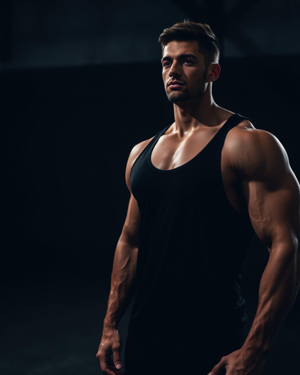 Man wearing an ME8 stringer tank