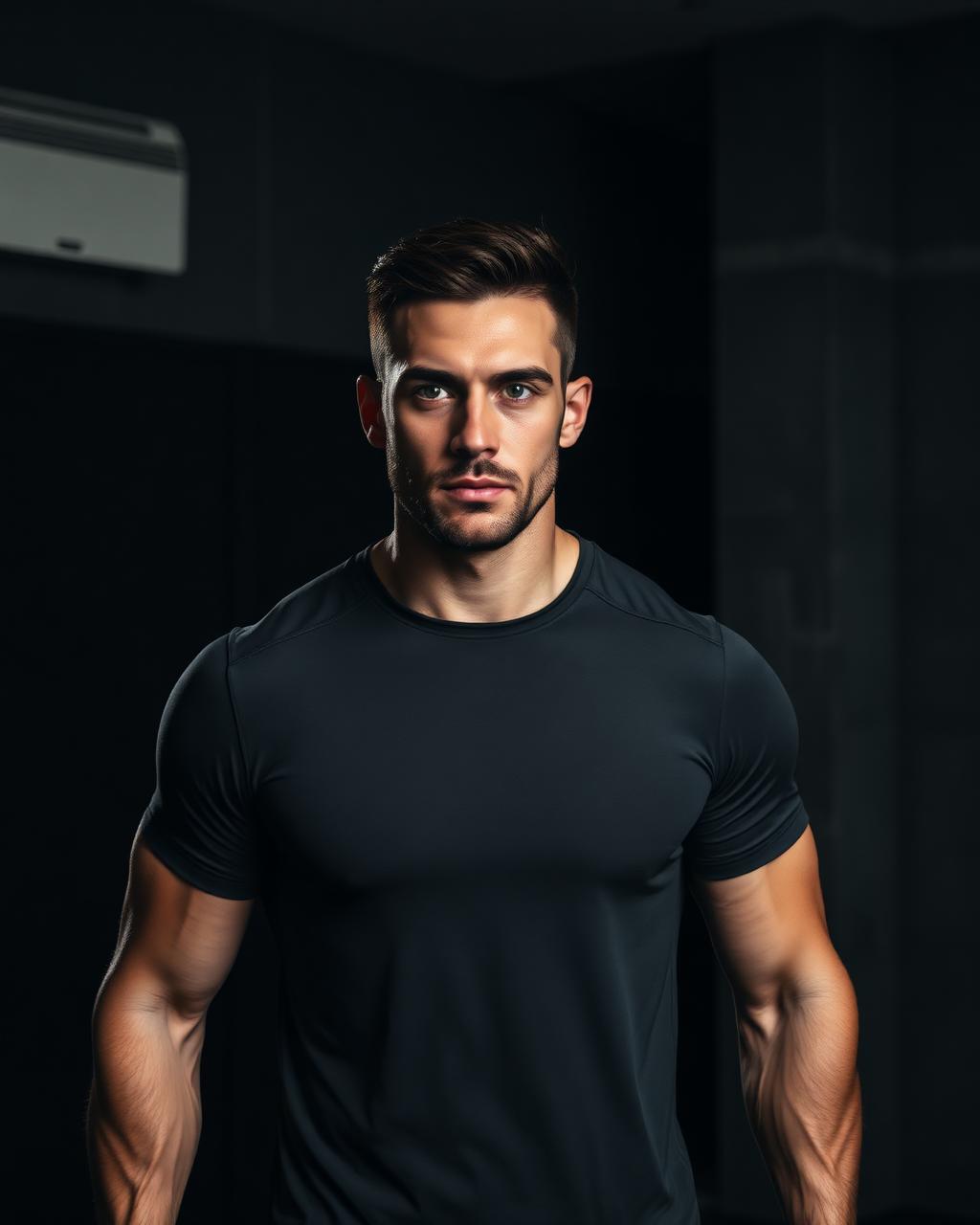 Man wearing an ME8 training t-shirt